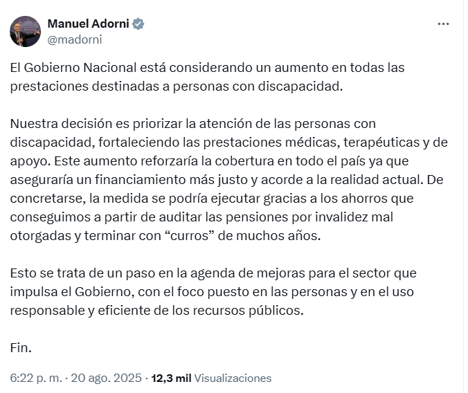 El gobierno se desdice de todo porque sabe que tiene a 70% del país en contra de los recortes en discapacidad y nadie quiere tanto rechazo de cara a las elecciones.

Ahora, me muero de ganas de escuchar al Javo justificar esta reculada en chancletas.