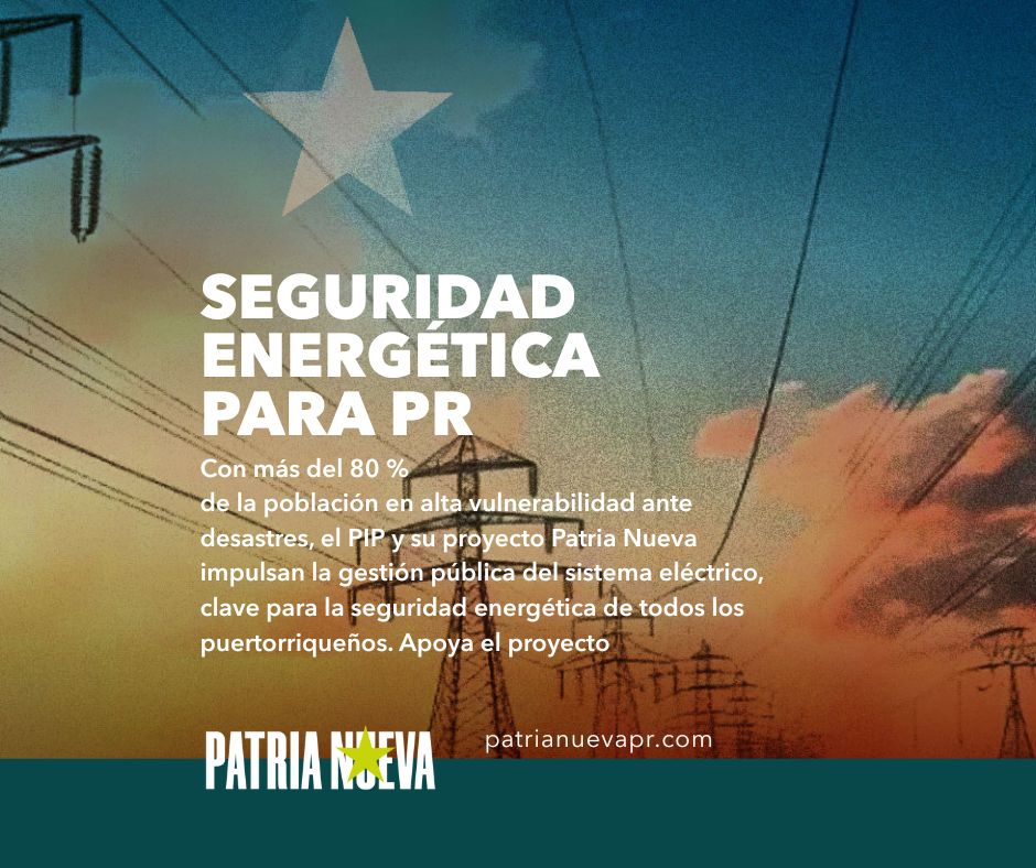 🇵🇷 Apoya los proyectos de ley para la seguridad energética de Puerto Rico:
un sistema en manos de la gente, no de LUMA Energy.  Apoya el proyecto buff.ly/yOx1KPD 

#EnergiaPR #PatriaNueva