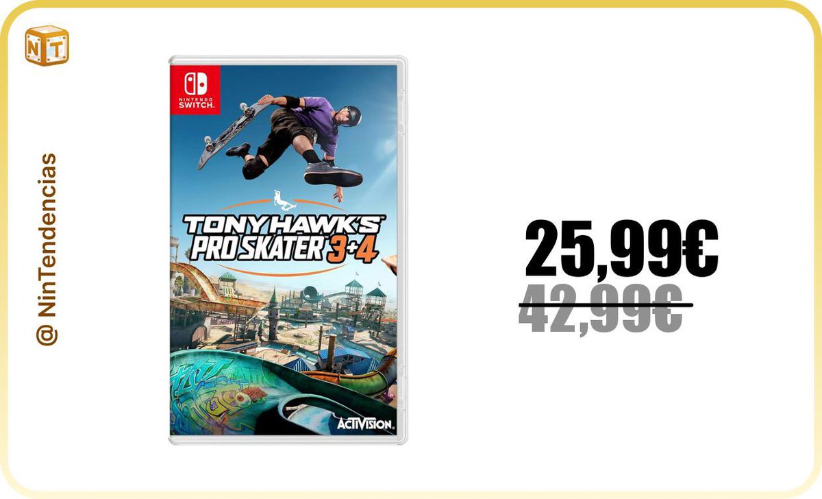 Tony Hawk’s Pro Skater 3 + 4 ¡pega un bajón de precio y alcanza su nuevo mínimo!

✅ Oferta: 25,99€
🚫 Antes: 42,99€

➡️ amzn.to/41hClAJ