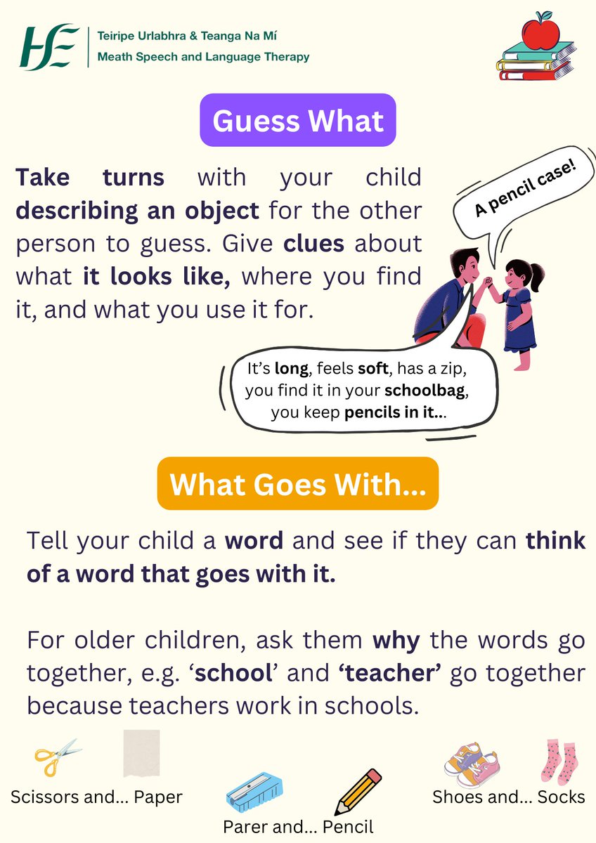 Finding the time and energy to work on language goals after school can feel impossible. That's why we love these low-prep language games - good for any time and any place!

#BackToSchool #School #Language #LanguageDevelopment #Communication #SLT #SLP #MeathSLT