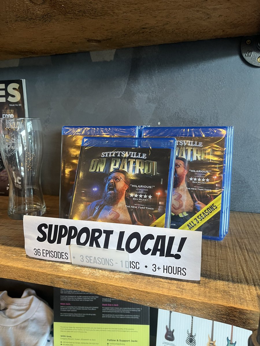 StittsPatrol's tweet photo. Look what’s now available to buy right in #Stittsville!!! ALL THREE SEASONS on one Blu-ray! Go support us and the fine folks at @BrewRevOtt

 #supportlocal #ottawafilm #Ottawatv #filmottawa https://t.co/VrdA9KqlNp