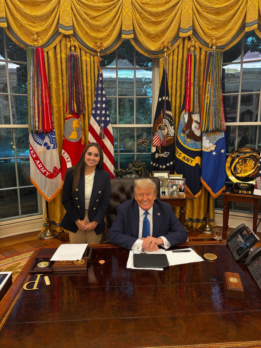Yesterday, President Trump called me into his office and took time out of his day to congratulate me for the hard work. It is truly an honor to serve the greatest President! #maga