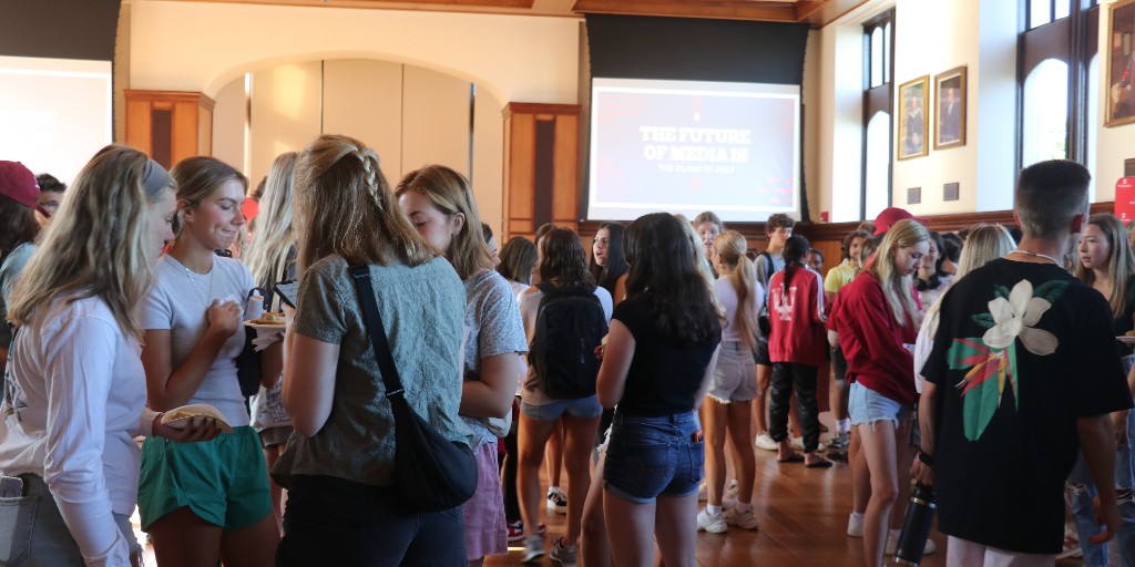 📅 New Media School students are invited to network with classmates and faculty, and get familiar with academic advising at The Media School Welcome Reception. The event starts at 10 a.m. Friday, Aug. 22, in Presidents Hall in Franklin Hall. Event details: bit.ly/41bcSc7