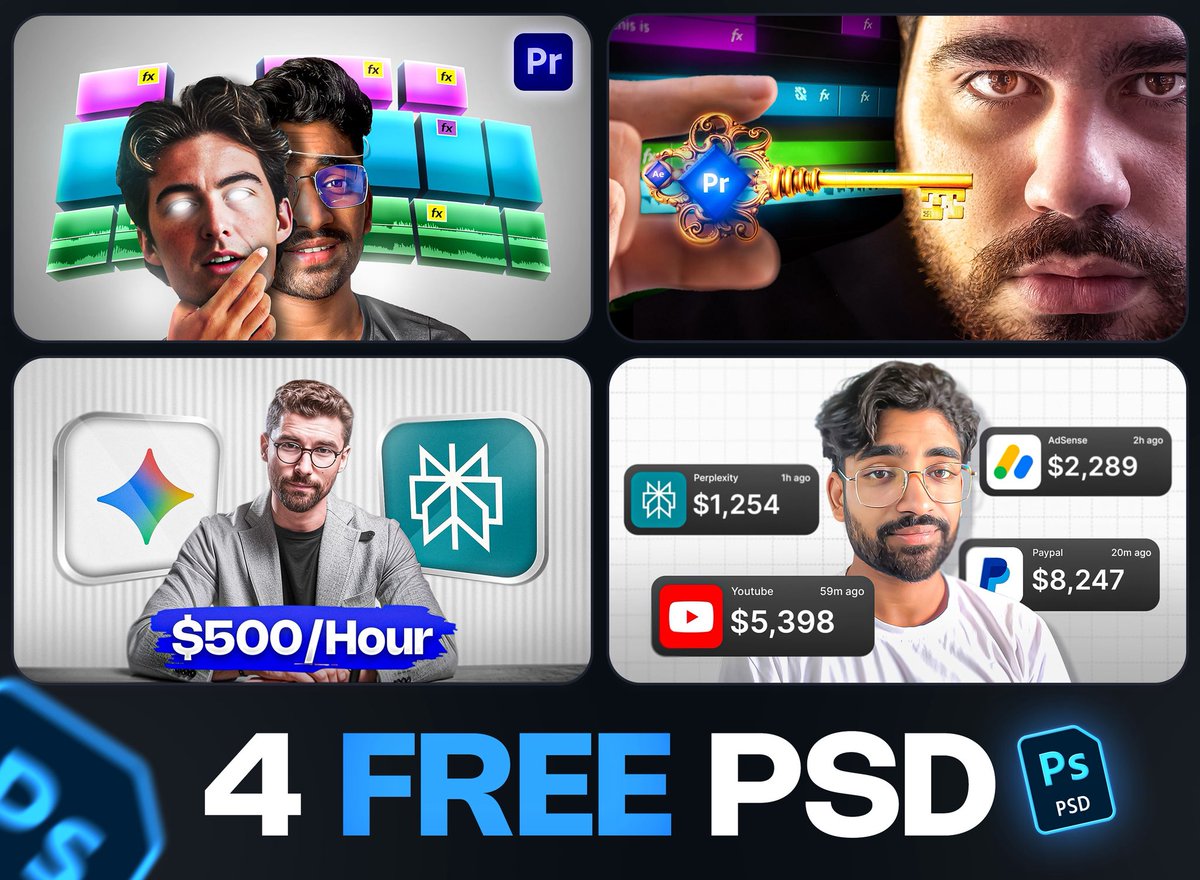 Naman | Thumbnail Designer (@silent_dzns) on Twitter photo FREE Thumbnail PSD Pack!
To claim yours:
1️⃣ Like this post 👍
2️⃣ Retweet 🔄
3️⃣ Comment “PSD”
📬 Once you’re done, I’ll DM you the Drive link.
(must be following <a href="/namandzns/">Naman | Thumbnail Designer</a>) FREE Thumbnail PSD Pack!
To claim yours:
1️⃣ Like this post 👍
2️⃣ Retweet 🔄
3️⃣ Comment “PSD”
📬 Once you’re done, I’ll DM you the Drive link.
(must be following <a href="/namandzns/">Naman | Thumbnail Designer</a>)