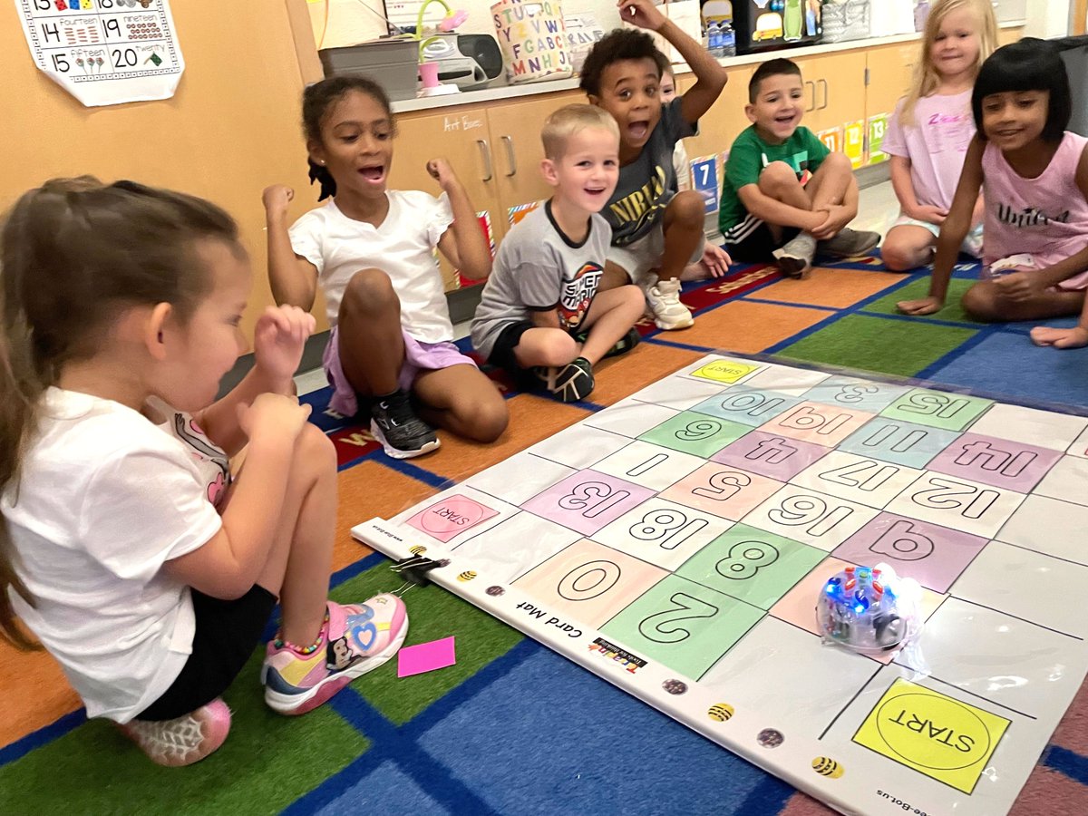 Pure J O Y  The 🐝 bots were a big hit today during KDG math.
#numberpractice #we❤️math