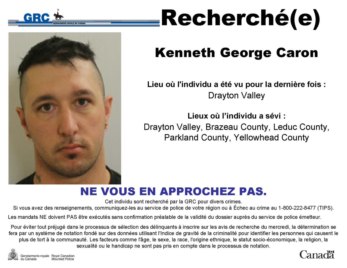 #RecherchéMercredi : Kenneth George Caron. Ne l'abordez pas.