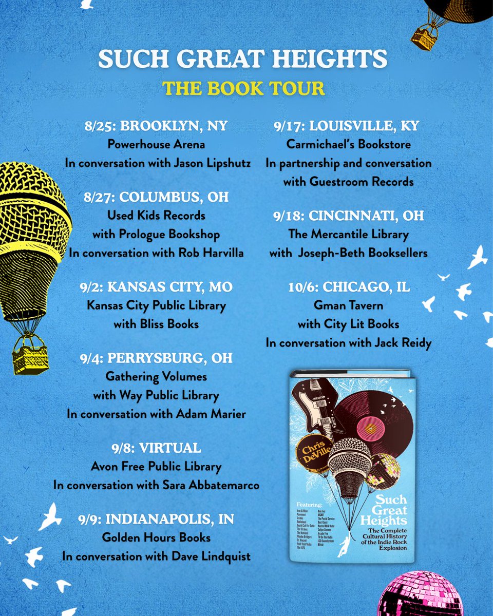 Such Great Heights (@suchgr8heights) on Twitter photo 'SUCH GREAT HEIGHTS: The Complete Cultural History of the Indie Rock Explosion' is out next week, and author <a href="/chrisdeville/">Chris DeVille</a> has announced book events in New York and across the Midwest: suchgreatheights.substack.com/p/the-such-gre… 'SUCH GREAT HEIGHTS: The Complete Cultural History of the Indie Rock Explosion' is out next week, and author <a href="/chrisdeville/">Chris DeVille</a> has announced book events in New York and across the Midwest: suchgreatheights.substack.com/p/the-such-gre…