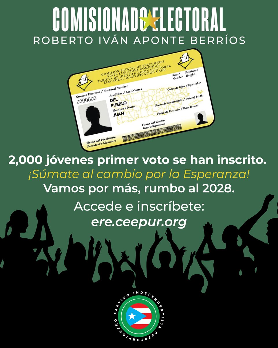 ¡Ya alcanzamos los 2,000! 🎉
Cada vez más jóvenes se suman con su primer voto.
Súmate hoy mismo y haz historia.
👉 ere.ceepur.org