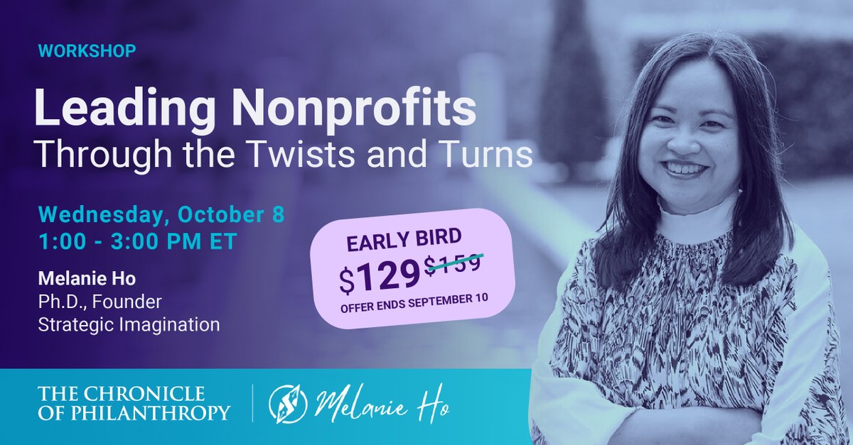 The Chronicle of Philanthropy (@philanthropy) on Twitter photo Nonprofit leaders are under pressure to lead with clarity — even when the path forward is uncertain. Join us October 8 for a live workshop with leadership expert <a href="/MelanieHo/">Melanie Ho</a>. You’ll gain:
✔️ A framework for identifying and defusing conflict before it escalates
✔️ Tools to address Nonprofit leaders are under pressure to lead with clarity — even when the path forward is uncertain. Join us October 8 for a live workshop with leadership expert <a href="/MelanieHo/">Melanie Ho</a>. You’ll gain:
✔️ A framework for identifying and defusing conflict before it escalates
✔️ Tools to address
