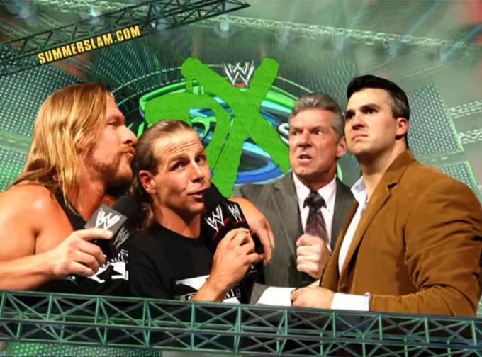 wrestle_hist's tweet photo. 8/20/2006
D-Generation X defeated Vince & Shane McMahon at SummerSlam from the TD Garden in Boston, Massachusetts.
#WWE #SummerSlam #DGenerationX #DX #TripleH #TheGame #ShawnMichaels #HBK #VinceMcMahon #MrMcMahon #NoChanceInHell #ShaneMcMahon #ShaneOMac #HereComesTheMoney https://t.co/a6UQHdkNpb