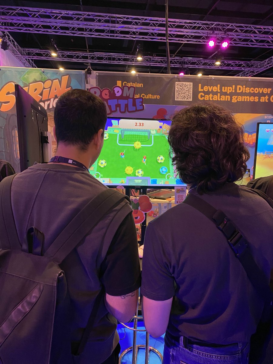 DustGamesStudio's tweet photo. How is first day of @gamescom going?
Many people have come to our booth to play #Roombattle!!!
#IAB25 #Gamescom2025 https://t.co/SXXjyoNPSz