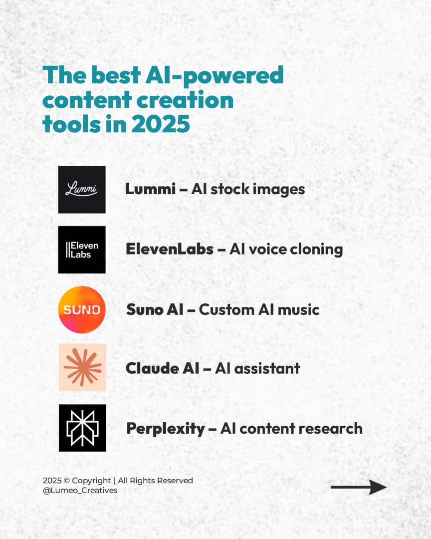 LumeoCreatives's tweet photo. AI is revolutionizing creativity &amp; coding!

Check out our fave tools:  
- Best AI Coding Tools: GitHub Copilot, Tabnine  
- Best AI Content Tools: Lummi, ElevenLabs
- Best AI Upscalers: Lummi, Magnific AI 
  
Which will you try first? 👇 

#AItools #ContentCreation #Coding #Tech https://t.co/XJjWhoT2p1