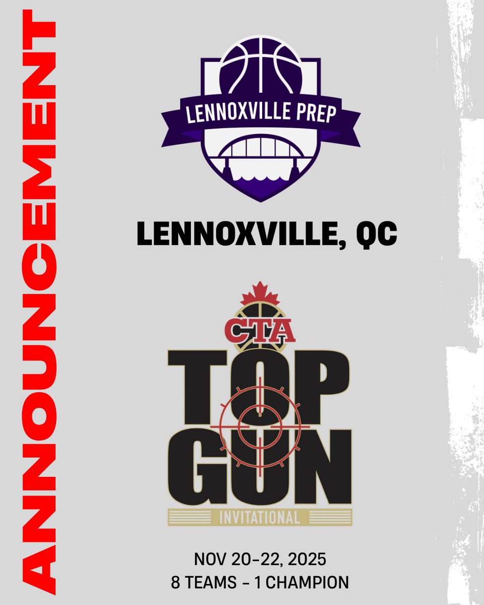 Canada Topflight Academy (@canadatopflight) on Twitter photo ANNOUNCEMENT: Pleased to have LENNOXVILLE PREP participate in this year's TOP GUN INVITATIONAL! <a href="/DrewEbanks/">OnPointBasketball</a> <a href="/wesblairbrown/">Wes Brown</a> <a href="/themapleminute/">Josh Millican</a> <a href="/michaeltorres03/">Michael Torres</a> <a href="/OntarioSBA/">OSBA</a> <a href="/PlatinumCircuit/">The Platinum Circuit</a> <a href="/ottawahoops/">ottawahoops</a> <a href="/Tisinthehouse/">Tony House</a> <a href="/AllCanadianGame/">All Canadian Games</a> <a href="/CanBball/">Canada Basketball</a> <a href="/bayner/">Mark Bayne</a> <a href="/HeraMission/">Peggy Taillon</a> ANNOUNCEMENT: Pleased to have LENNOXVILLE PREP participate in this year's TOP GUN INVITATIONAL! <a href="/DrewEbanks/">OnPointBasketball</a> <a href="/wesblairbrown/">Wes Brown</a> <a href="/themapleminute/">Josh Millican</a> <a href="/michaeltorres03/">Michael Torres</a> <a href="/OntarioSBA/">OSBA</a> <a href="/PlatinumCircuit/">The Platinum Circuit</a> <a href="/ottawahoops/">ottawahoops</a> <a href="/Tisinthehouse/">Tony House</a> <a href="/AllCanadianGame/">All Canadian Games</a> <a href="/CanBball/">Canada Basketball</a> <a href="/bayner/">Mark Bayne</a> <a href="/HeraMission/">Peggy Taillon</a>
