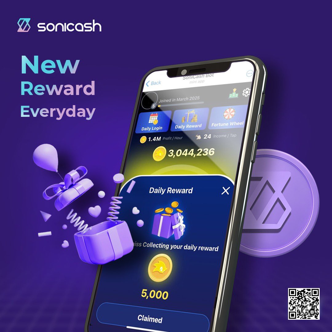 🔹Every login to Sonicash = instant rewards. 
Why miss out? 
Open the app, Start earning, and Repeat daily.👌
Try Sonicash now and claim today’s reward:
🔗 t.me/sonicashgame_b…

#SoniCash #DailyReward #BlockchainFuture #CryptoRewards #Cryptocurrency #CryptoGames #Investments