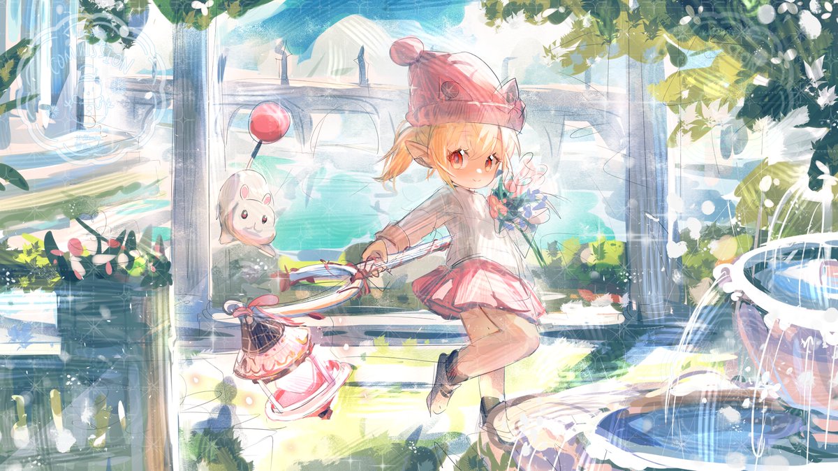 Rikaa32_'s tweet image. Jumping into a White Mage's garden daydream✨💐
#ffxiv #lalafell #ララフェル