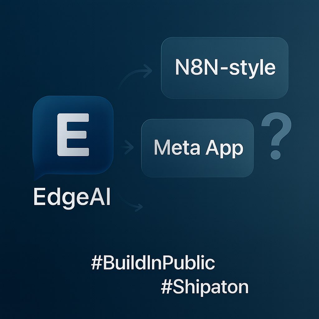 🚀 Day 20 of my #Shipathon journey
building EdgeAI – a SaaS mobile app for workflows &amp; AI agents.

The app will let users connect their social media accounts (Instagram, Facebook, etc.) to automate workflows.

Now I’m exploring two possible ways to enable this connection 👇

1️⃣