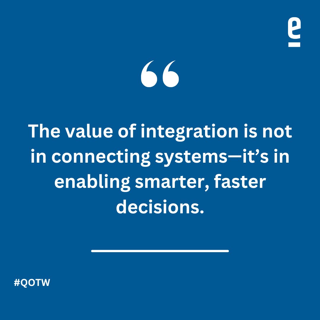 Integration isn’t just about linking systems — it’s about unlocking intelligence. As the quote reminds us, 'The value of integration is not in connecting systems—it’s in enabling smarter, faster decisions.' That’s exactly what we deliver at eBase Solutions. 💡
