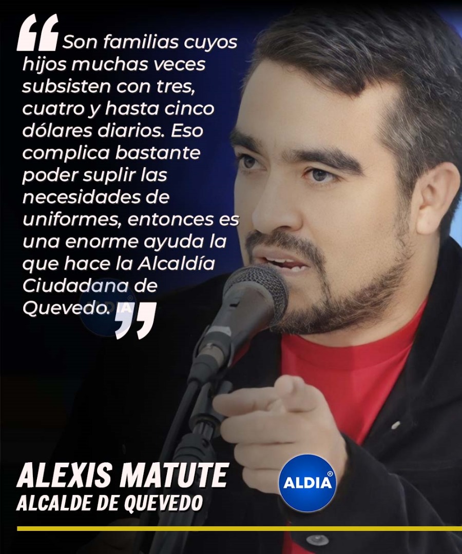 ALDIA NOTICIAS (@aldiacomec) on Twitter photo El alcalde de Quevedo, Alexis Matute, habló sobre la importancia de la entrega de uniformes y materiales escolares en las escuelas municipales, donde los padres tienen pocos recursos.
.
.
#NoticiasALDIA <a href="/AlexisMatuteEC/">Alexis Matute 🇪🇨</a> <a href="/GadQuevedo/">Alcaldía Ciudadana de Quevedo</a> El alcalde de Quevedo, Alexis Matute, habló sobre la importancia de la entrega de uniformes y materiales escolares en las escuelas municipales, donde los padres tienen pocos recursos.
.
.
#NoticiasALDIA <a href="/AlexisMatuteEC/">Alexis Matute 🇪🇨</a> <a href="/GadQuevedo/">Alcaldía Ciudadana de Quevedo</a>
