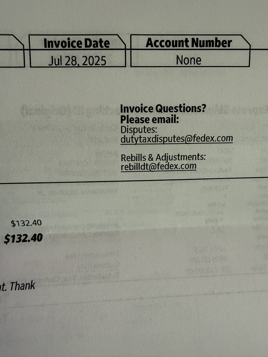 Got an invoice for tariffs. It seems there is a mistake, instead of asking “China” to pay them they are asking me… <a href="/realDonaldTrump/">Donald J. Trump</a> can you look into this? 
#tarrif #scam thank you for your attention to this matter.