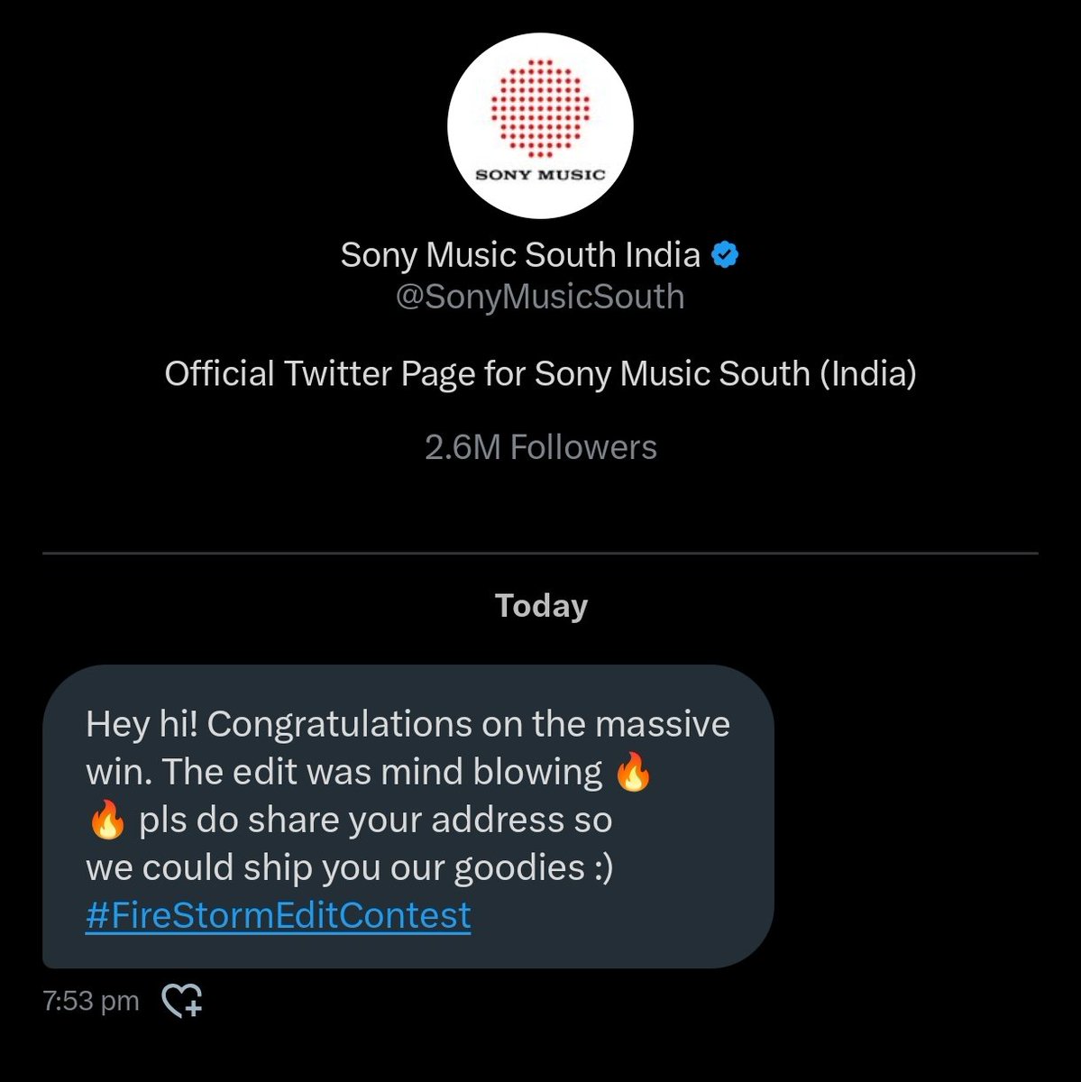 NarendraCuts's tweet photo. Made my day , love you @SonyMusicSouth ♥️

#FireStormEditContest https://t.co/xHbV4Lvzkh