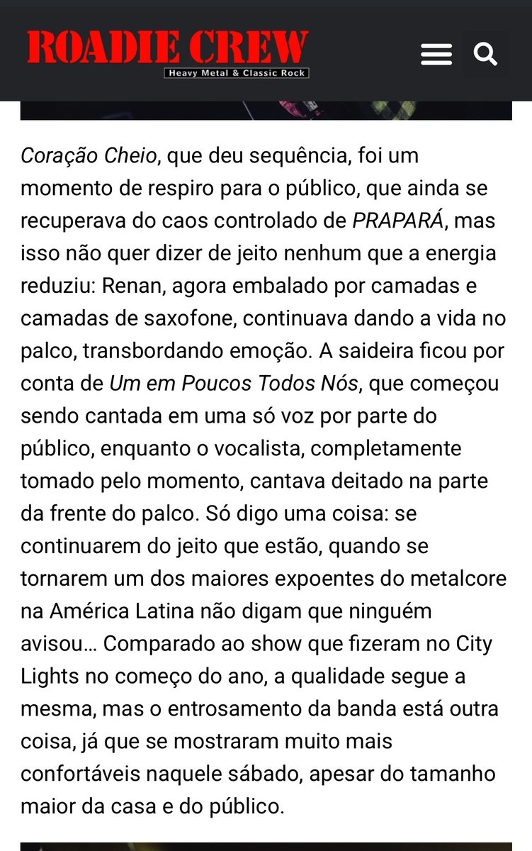 alguns trechos da matéria muito foda da <a href="/roadiecrewmag/">Roadie Crew Magazine</a> sobre o show com The Devil Wears Prada 🧡

📰 confiram a matéria completa em: roadiecrew.com/the-devil-wear…