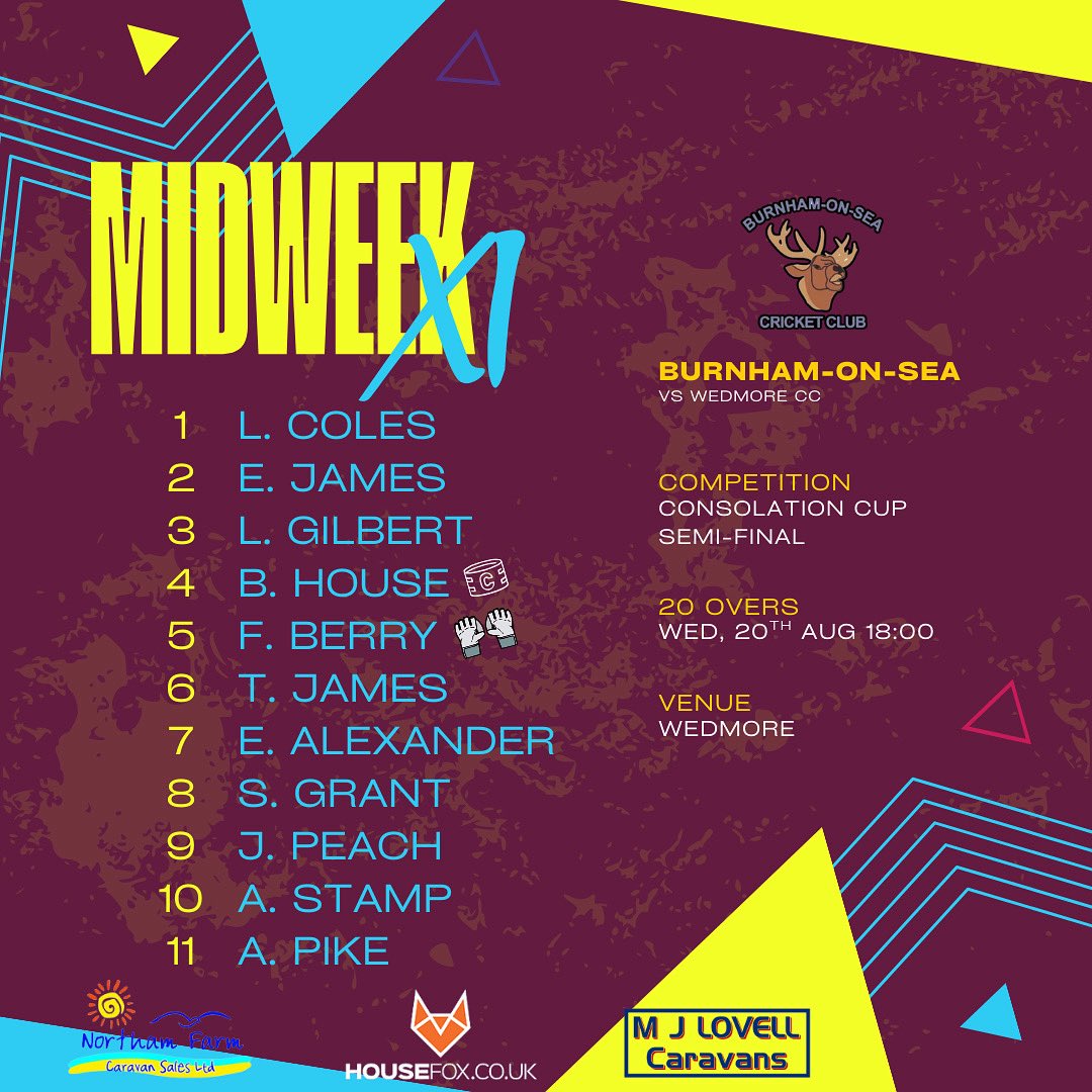 Tonight’s T20 side to take on <a href="/WedmoreCC/">WedmoreCC</a> 👊🏼

#UpTheStags