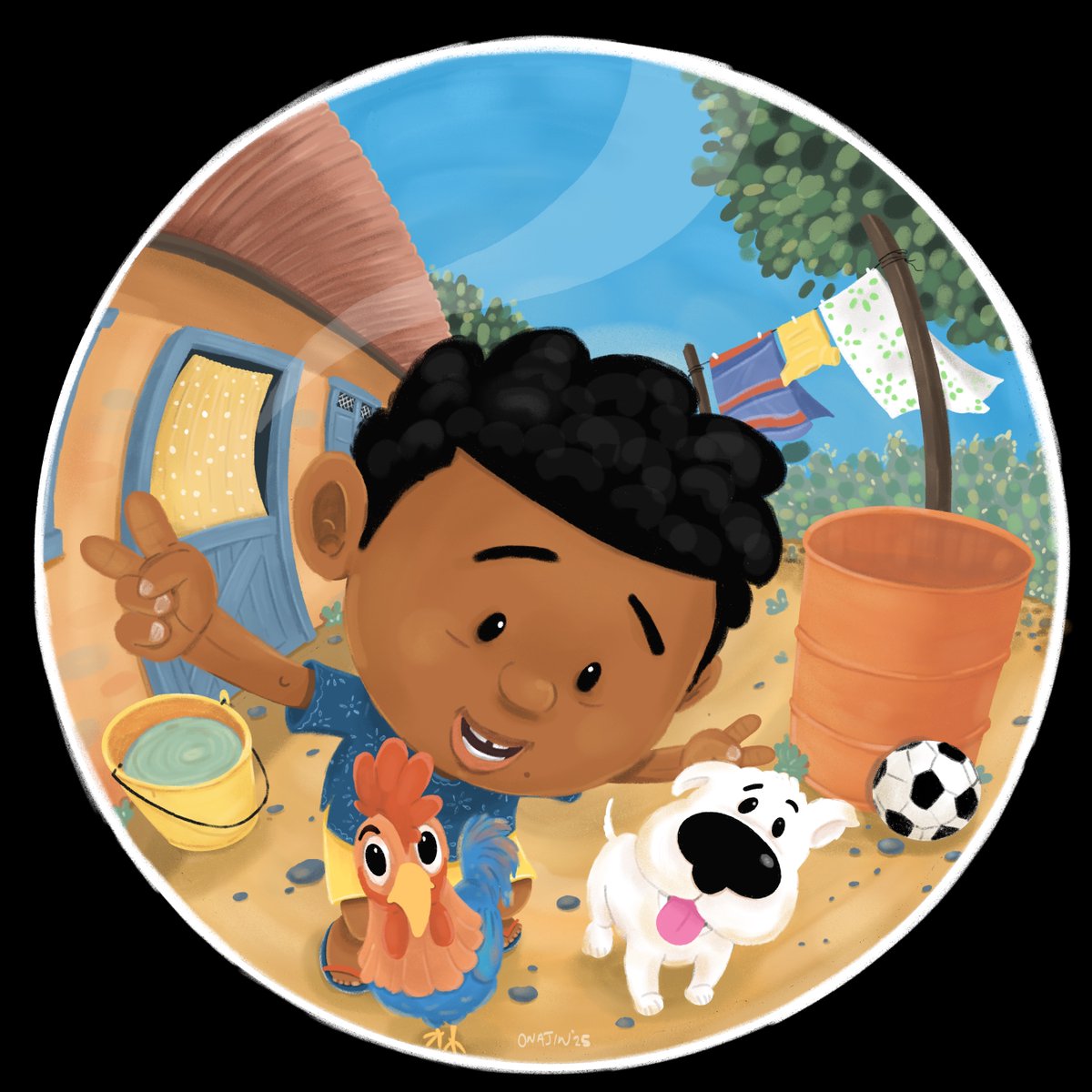 I've always wanted to do something in the fish eye perspective, growing up on Busta Rhymes music videos and I'm glad I ticked that box.

I have a full page from Korobá book 2 in this perspective and I just might use it more often!
#childrensillustrations  #procreateart