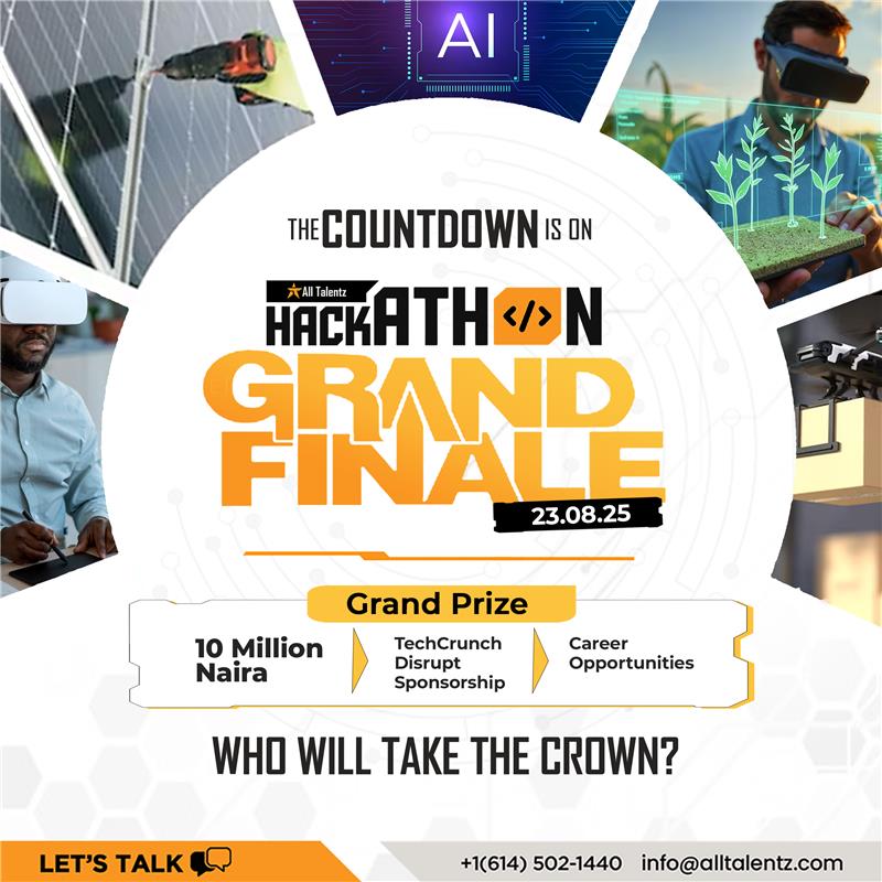 AllTalentz's tweet photo. The moment we’ve all been waiting for is almost here! After weeks of innovation, creativity, and problem-solving, the All Talentz Hackathon is heading to the Grand Finale.

It's happening on August 23, and it’s going to be nothing short of epic! https://t.co/SxM5qEmBRy