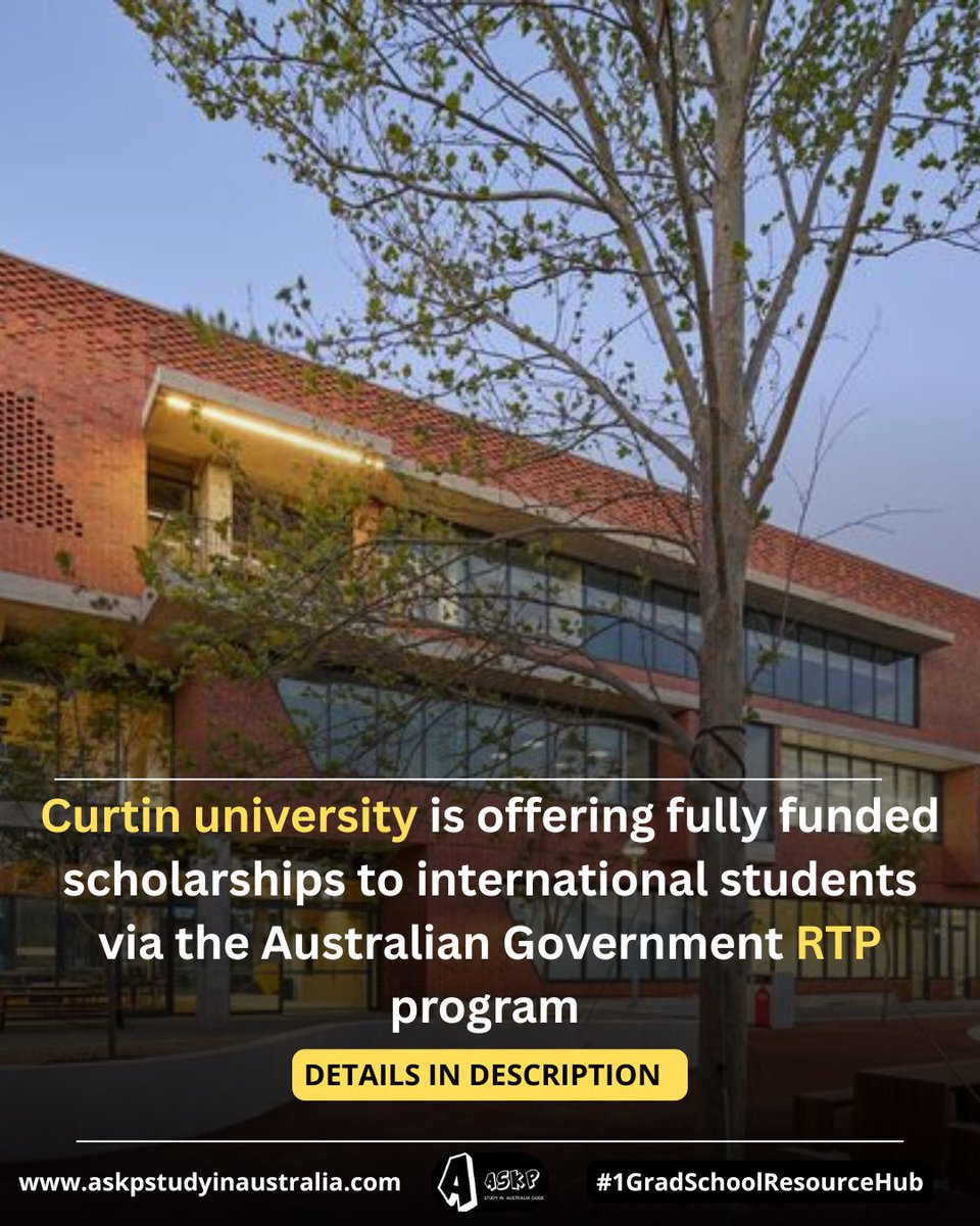 Applications are currently open soon for Curtin University Fully Funded RTP Scholarships 2025

✅ Fully Funded Masters/PhD Scholarship
✅ Stipend: Approx. AUD 33,990/year 
✅ Deadline: 31 August 2025
Get your documents ready now – applications open 1 July!

Thread
1/n