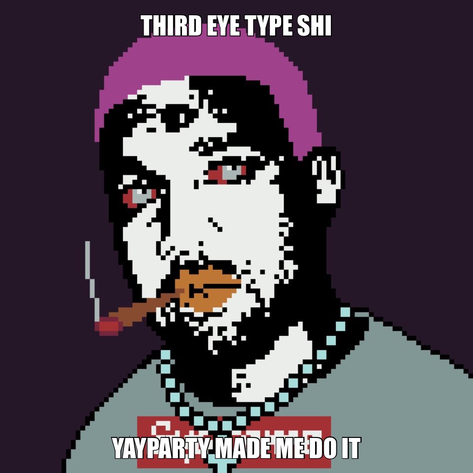 <a href="/mikematvei/">Mudtooth</a> YAYPARTY 

rich in the mind 

mint link

scatter.art/collection/yay…