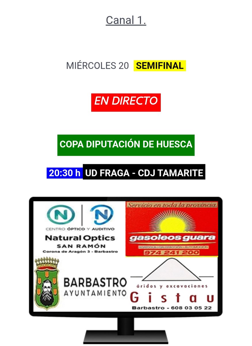 Enlace:
lacronicadeportes.es/directos.html
Sigue este partido en La Crónica Deportes

Al coincidir las 2 semifinales el mismo día y a la misma hora, sólo podremos estar en la anunciada.