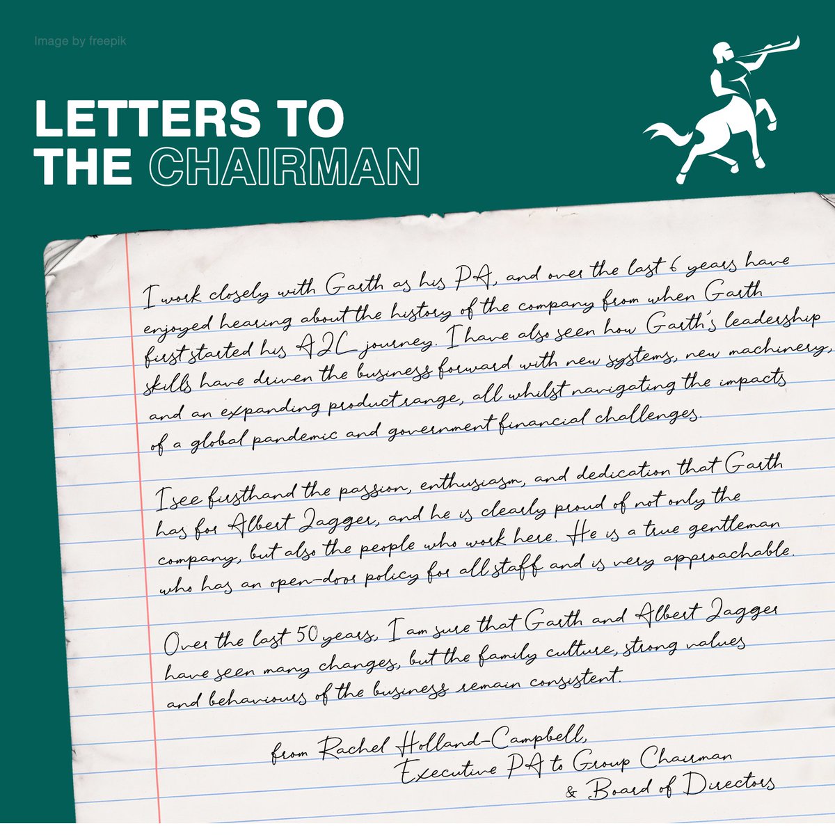 Albert Jagger Limited (@albertjagger) on Twitter photo Having worked closely with Garth for the past six years, Rachel offers personal insight into his leadership, highlighting the passion, dedication, and openness he brings to Albert Jagger. 
Read more 👉 albertjagger.co.uk/news-and-media…
#50YearsOfGarthCooper #LettersToTheChairman Having worked closely with Garth for the past six years, Rachel offers personal insight into his leadership, highlighting the passion, dedication, and openness he brings to Albert Jagger. 
Read more 👉 albertjagger.co.uk/news-and-media…
#50YearsOfGarthCooper #LettersToTheChairman