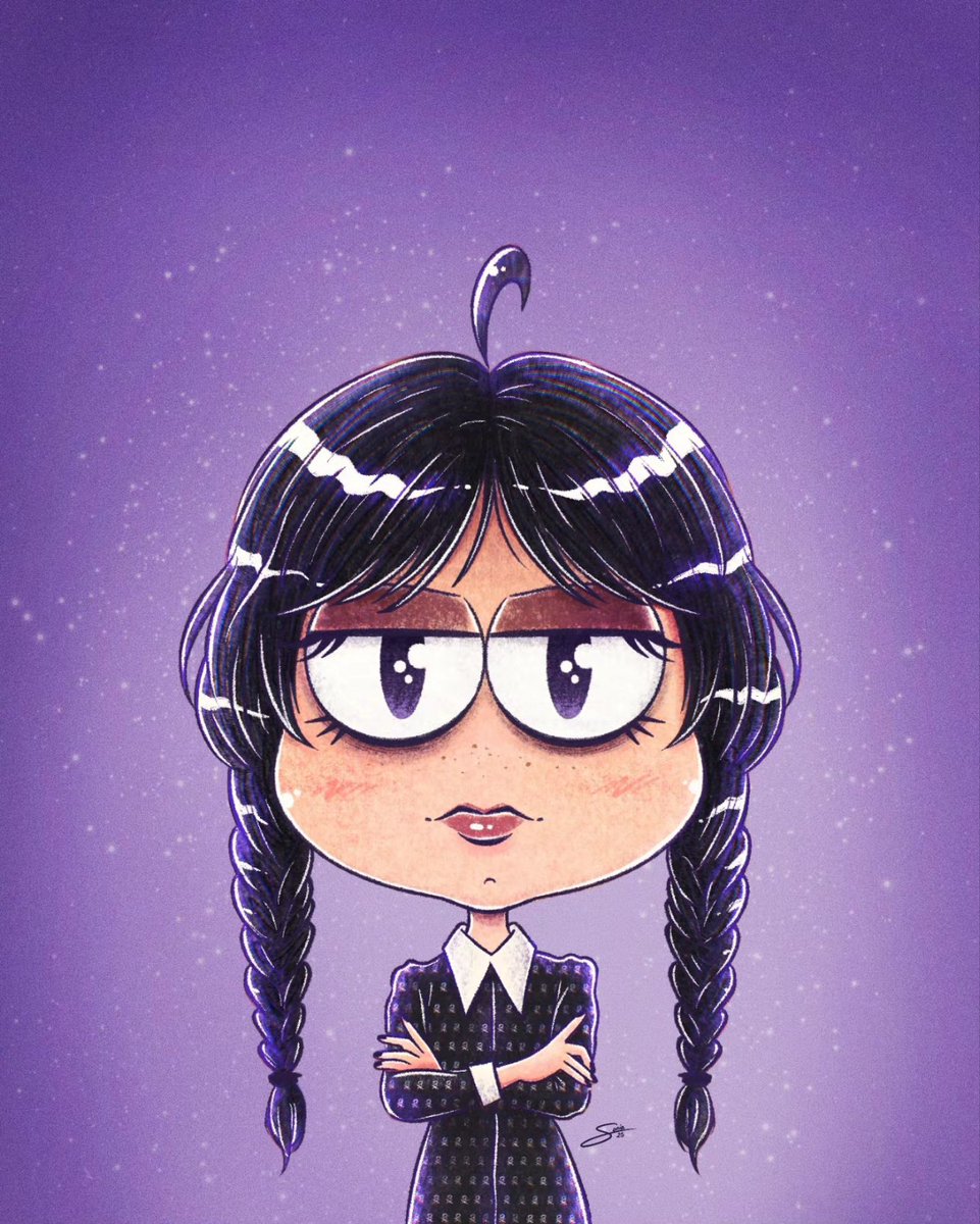 soniakasart's tweet photo. It's Wednesday!! 🖤

Hello! I've been wanting to draw Wednesday Addams for a long time, and here she is!! 🤭💜 Hope ou like it! ✨ Have you seen the new season?

.
#SoniakasArt #moniOJOtes #wednesdayaddams #miercolesaddams #theaddamsfamily #lafamiliaaddams #jennaortega #timburton https://t.co/PMxcNyXbSw