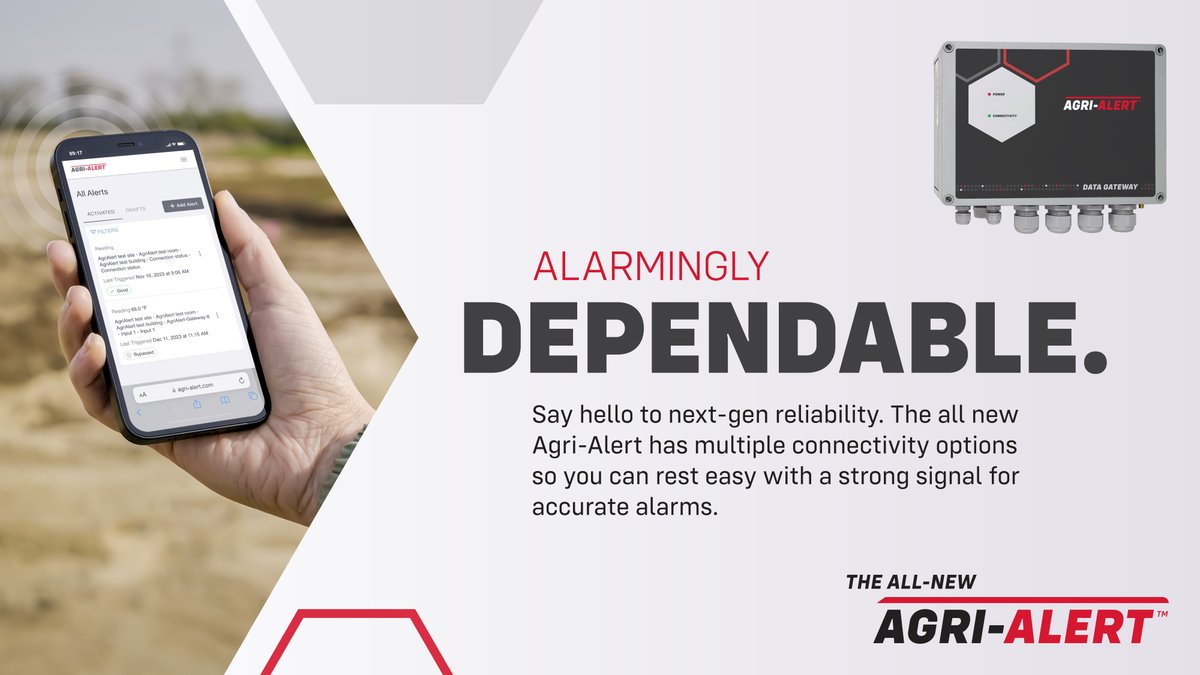 Trusted for decades. Built for today.

The all new Agri-Alert delivers seamless remote monitoring and alarm management, backed by the technology you've always counted on. Learn more at ow.ly/XB2v50WIVP4