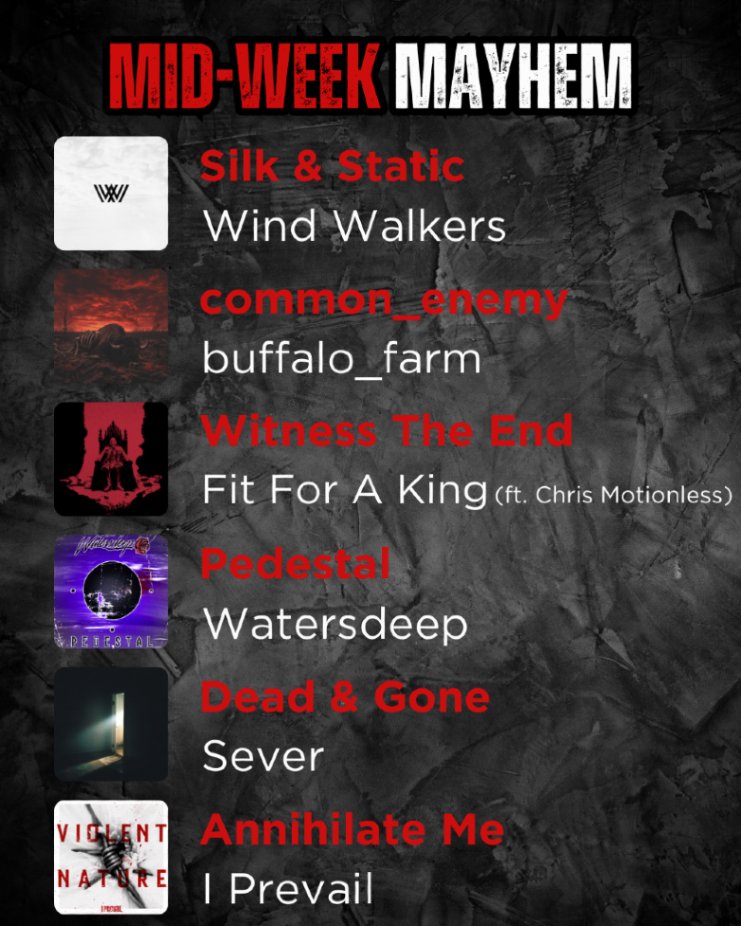 Mosh Nation (@mosh_nation) on Twitter photo Your mid-week just got louder. 🔥
MID-WEEK MAYHEM is stacked with underground crushers + scene legends.
👉 Tune in today at 3PM EST & 8PM EST to hear these tracks back-to-back!
Streaming worldwide from Danville, VA. 🤘
#DanvillesMetalStation #MoshNation #MidWeekMayhem Your mid-week just got louder. 🔥
MID-WEEK MAYHEM is stacked with underground crushers + scene legends.
👉 Tune in today at 3PM EST & 8PM EST to hear these tracks back-to-back!
Streaming worldwide from Danville, VA. 🤘
#DanvillesMetalStation #MoshNation #MidWeekMayhem