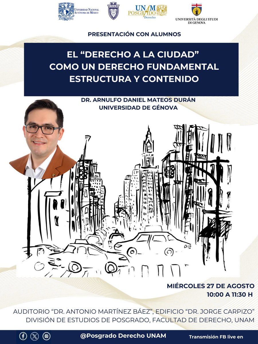 ArnulfoMatD's tweet photo. Gentrificación, rentas altas, mal transporte público y contaminación son problemas recurrentes en grandes ciudades. Por esta razón, el entender el “derecho a la ciudad” se ha vuelto una tarea importante. Espero puedan acompañarme en esta ponencia dedicada a este derecho. https://t.co/bbkpIYDGRT