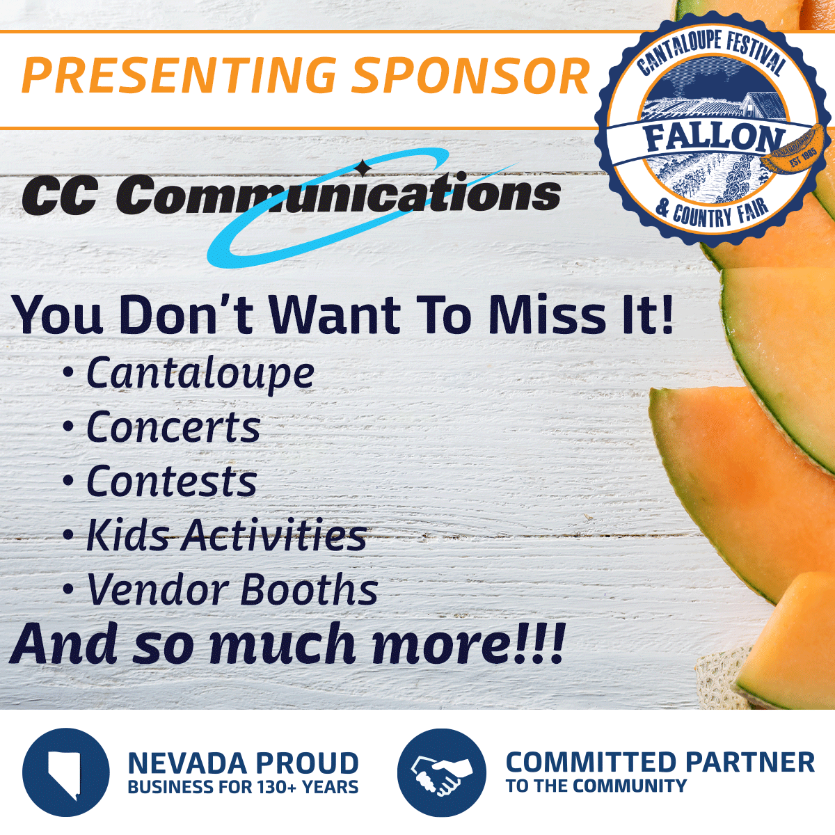CCComm_Nevada's tweet image. The Fallon Cantaloupe Festival &amp;amp; Country Fair is just DAYS AWAY!!! You don&apos;t want to miss it.
#FallonCantaloupeFestival #CountryFair #CCCommunications #Sponsor #CantaloupeFest