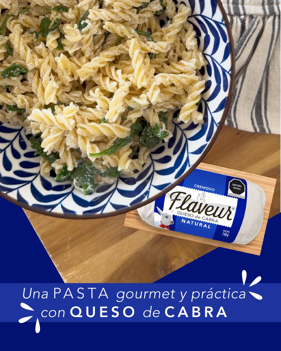 Flaveurquesos's tweet photo. 🤌🏼 ¿Te gusta comer bien pero no tienes tiempo para cocinar? Aquí te dejamos una deliciosa y práctica pasta.

Saltea espinacas con ajo y un chorrito de aceite.
Incorpora tu pasta favorita cocida al dente. 
Agrega queso de cabra Flaveur y revuelve hasta incorporar.
Salpimienta. https://t.co/kyVKMTpxr5