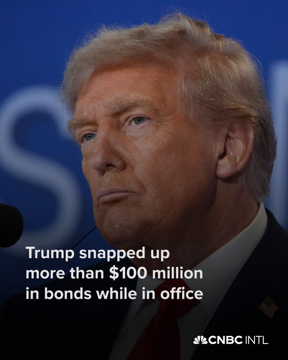CNBC International (@cnbci) on Twitter photo U.S. President Donald Trump has been on a multimillion-dollar bond-buying spree since taking office, investing in debt issued by local authorities, gas districts and major American corporations.
Read <a href="/ChloeTaylor141/">Chloe Taylor</a>'s report here: cnb.cx/4oKRJzA U.S. President Donald Trump has been on a multimillion-dollar bond-buying spree since taking office, investing in debt issued by local authorities, gas districts and major American corporations.
Read <a href="/ChloeTaylor141/">Chloe Taylor</a>'s report here: cnb.cx/4oKRJzA