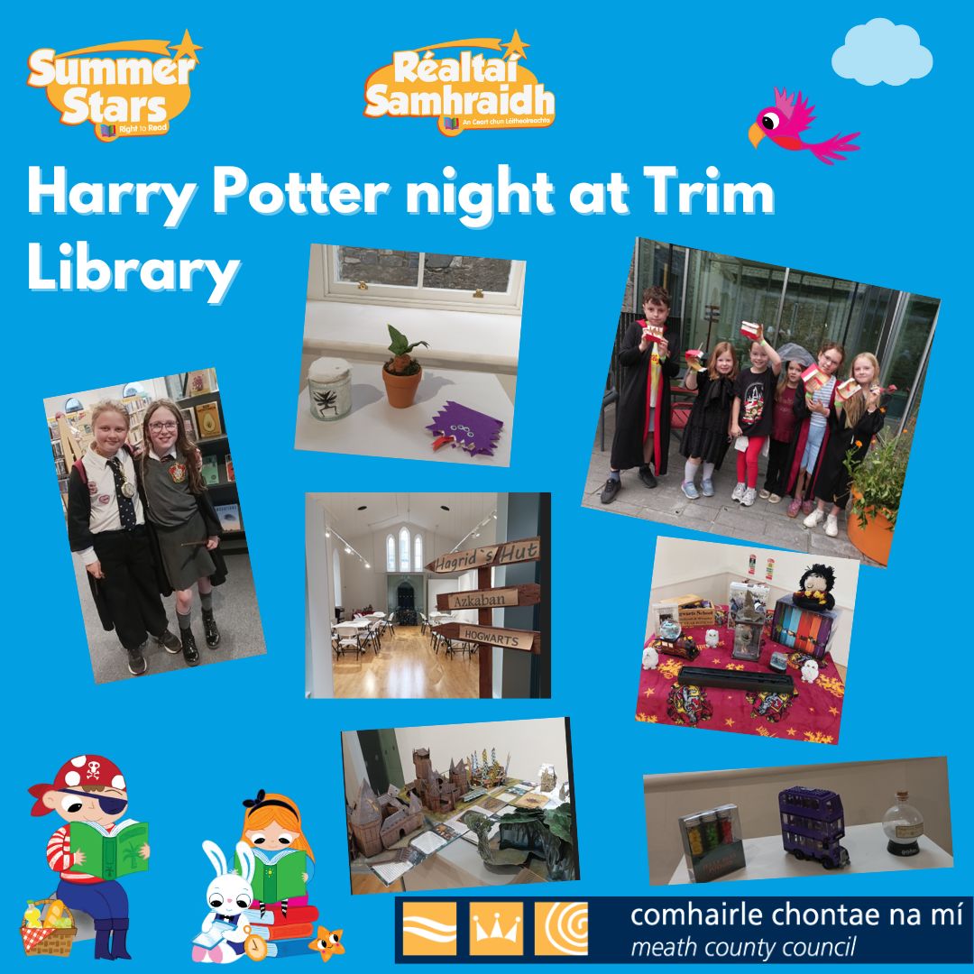 We had a fab Harry Potter night at Trim Library last night, here are a few photos, can you spot the howlers they made? #summerstars