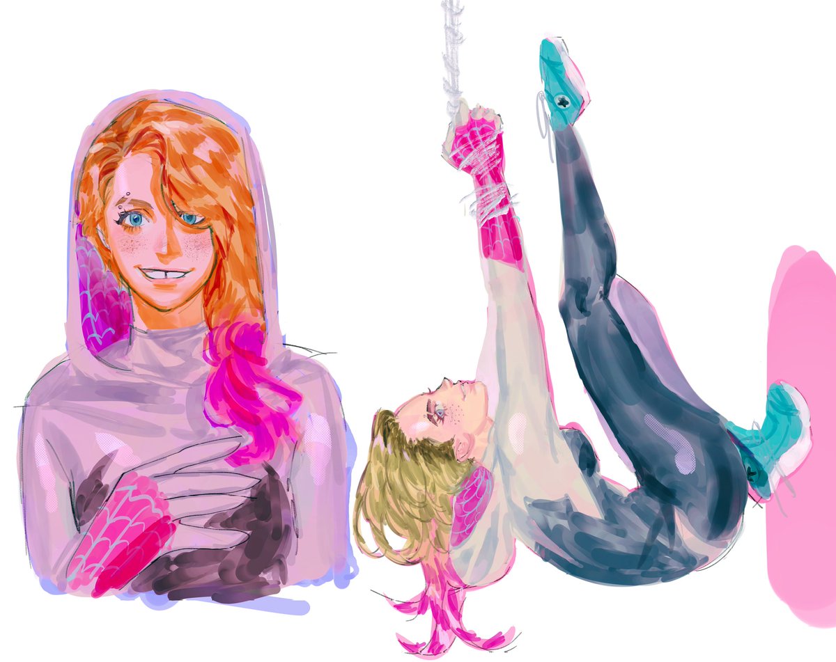 What kind of spidey is this 😯?
It's Spider-Ghost!!

(I think i'll draw her comic vers later)
#SpiderVerse #GwenStacy