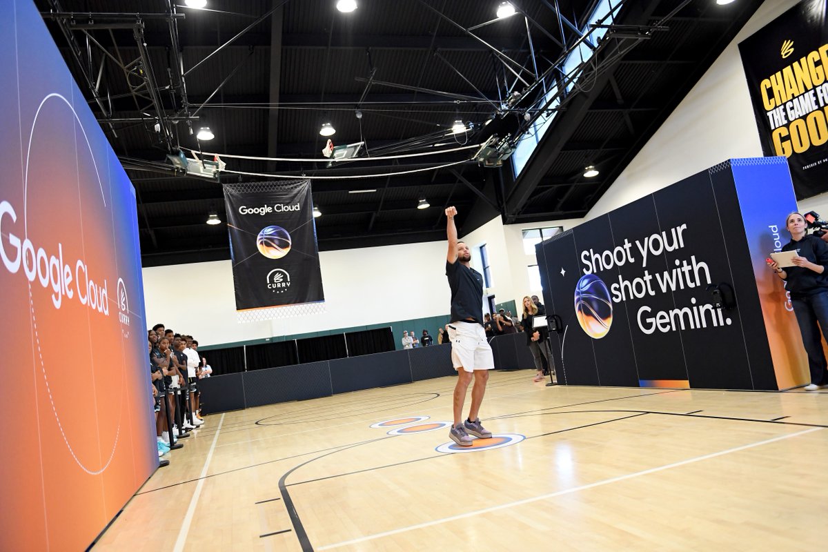 googlecloud's tweet photo. We brought our AI Basketball Coach to Curry Camp, and @StephenCurry30 opened camp by giving the AI experiment powered by Gemini 2.5 Pro a try. Not that his jump shot needs improving.

Learn more about how Stephen Curry is partnering with Google → https://t.co/40YKaXPj6U https://t.co/g33WJZTlWQ