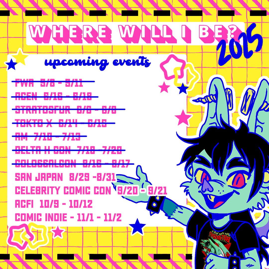 My con schedule 👀