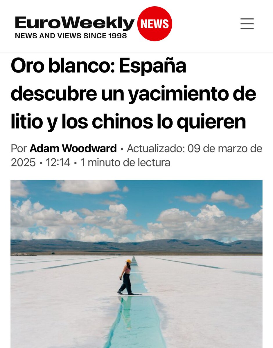 unaicano10's tweet image. ¿𝐒𝐚𝐛𝐢𝐚𝐬 𝐪𝐮𝐞…? Gran parte de los incendios que está sufriendo España se están dando en yacimientos de materiales clave como el litio.

Sánchez se reunió hace tan sólo 2 meses con magnates chinos que le mostraron su deseo de extraer esos minerales.

Abro hilo 🧵