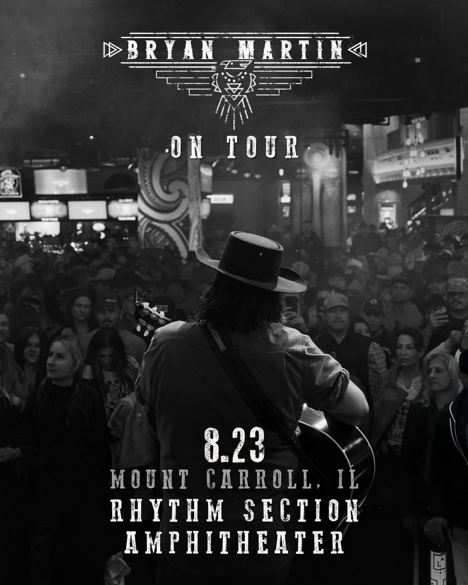Illinois we're coming! Get your tix for this Saturday when we’re bringing the Years In the Making Tour to the Rhythm Section Amphitheater at Mount Carroll. Y'all ready? 🤘

Tix: bit.ly/RhythmSectionA…

#BryanMartin #YearsInTheMaking #LiveMusic #CountryMusic