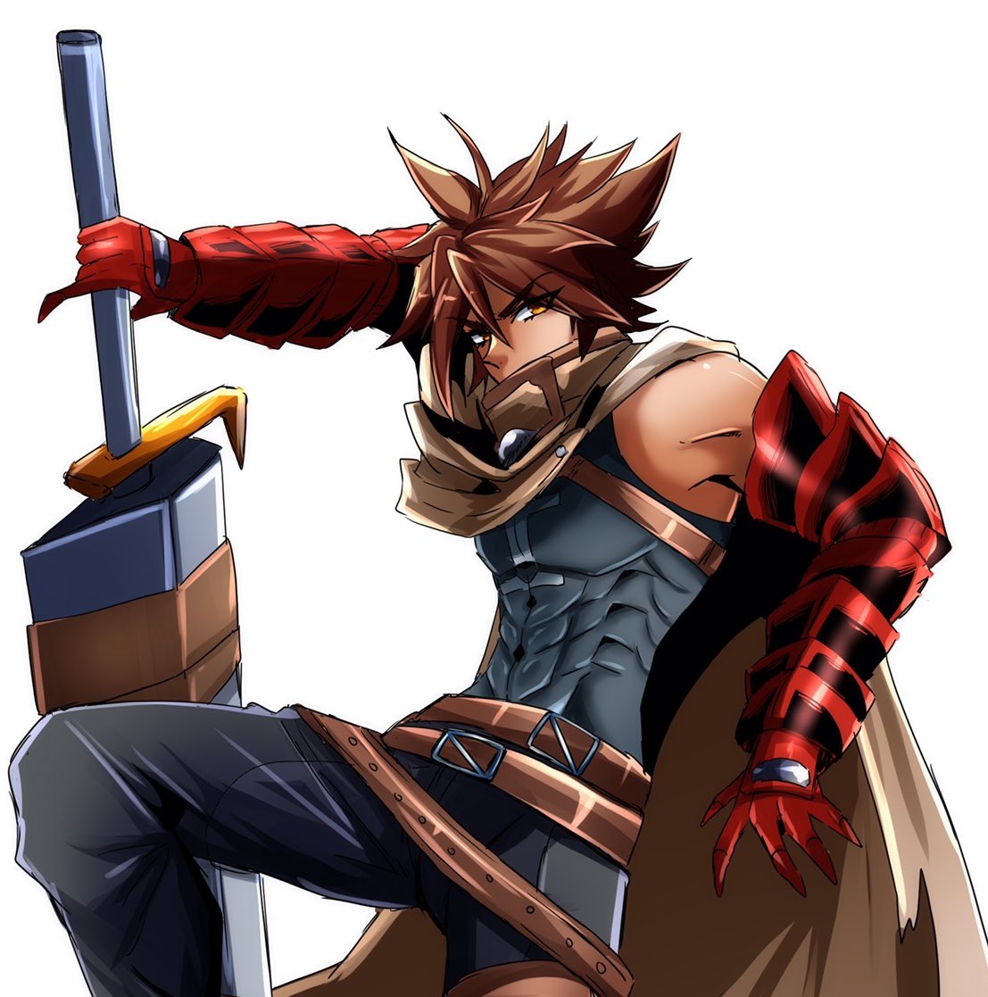 Izumo's prosthetic gauntlets are the "Zankan Ressou" (斬艦烈爪), created by his mentor Kuzunoha to replace his original arms that were blown off due to his Granddamm's destructive power. It is created from Ash Dust, the only known material that can withand the Granddamm's effects