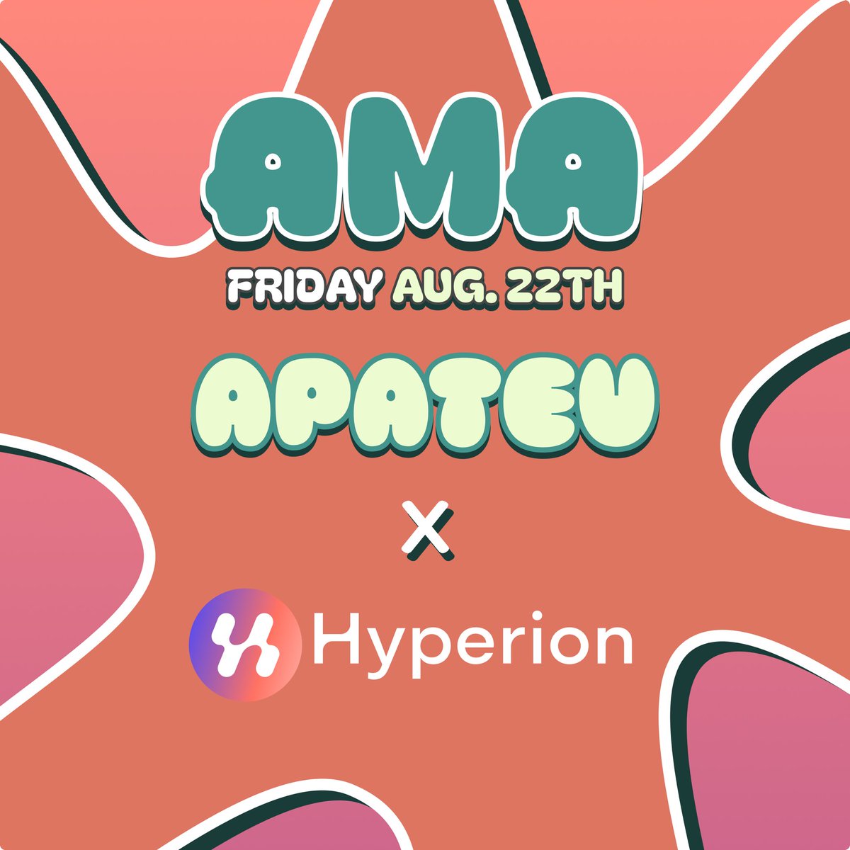 🅰️Apateu x Hyperion AMA🅰️

x.com/i/spaces/1djxX…
Aug 22 2PM UTC

<a href="/hyperion_xyz/">Hyperion</a> is the high-performance, hybrid DEX built natively on Aptos that combines CLMM, advanced Swap Aggregators, and upcoming Orderbook-like functionality into one seamless interface  

✅We will discuss:
