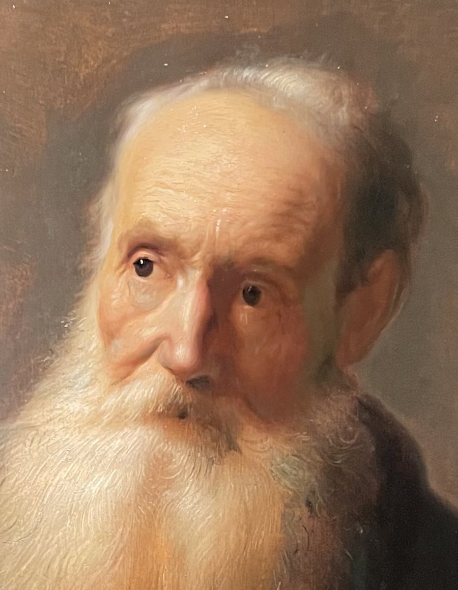 I love this painting by Jan Lievens. I took these photos at The Mauritshuis in The Hague. Tronie of an old man, 1630. He shared a workshop with Rembrandt in Leiden. 💙
