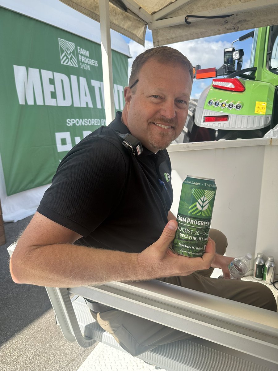 Well, well! Check out #FPS25 Matt Jungmann with an <a href="/RiggsBeerCo/">Riggs Beer Company</a> Farm Progress Show can! Smokes next week is going to be perfect. Come join us in Decatur. The weather forecast is fantastic.