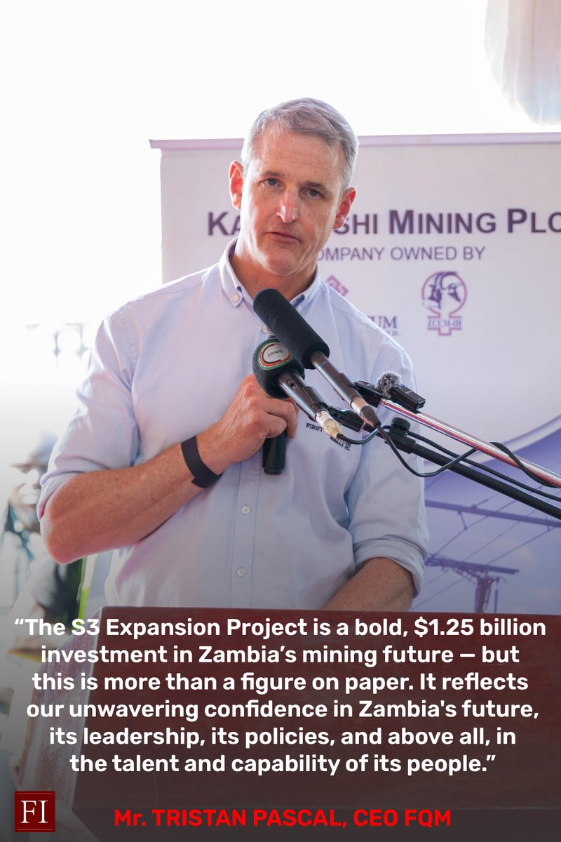 What Mr. Tristan Pascall, CEO First Quantum Minerals, had to say about the Kansanshi Mine S3 Expansion Project.

#S3Commissioning #Get2Know